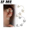 Elegant Gold Silver Earrings for Women Butterfly Star Leaf Ear Clip Tassel Earring Jewelry Accessories