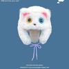 Japanese cute funny big eyes cat plush Lei Feng hat female thickened thermal strap ear hat parent-child