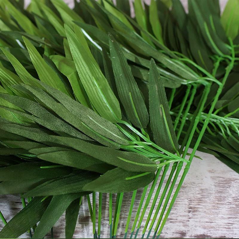 50Pcs/lot Artificial Bamboo Leaf Simulation Plastic Bamboo Leaves Branches For Wedding Ornaments Home Garden Office Decorations