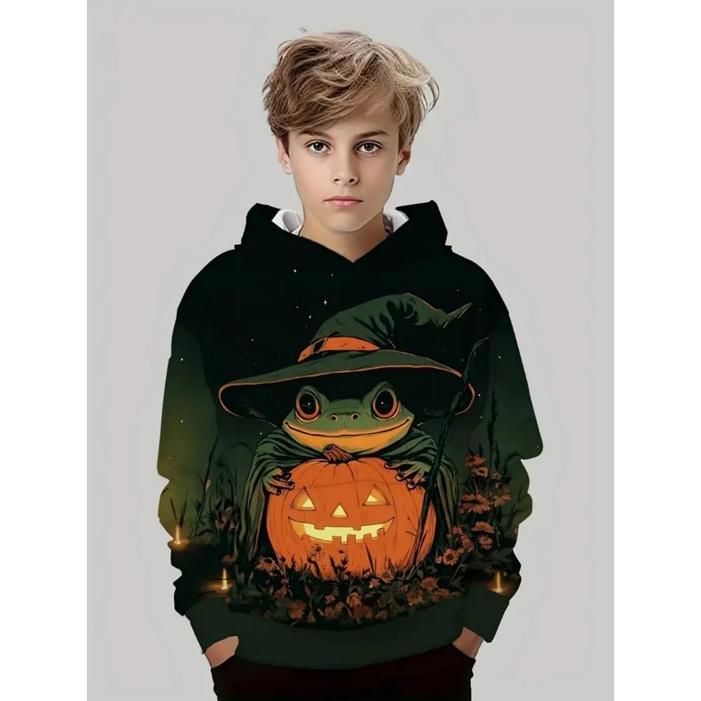 Children's Hoodie Halloween Animals Cartoon 3d Print Boy Sweatshirt Fashion Comfortable Girl Clothes Holiday Children's Clothing