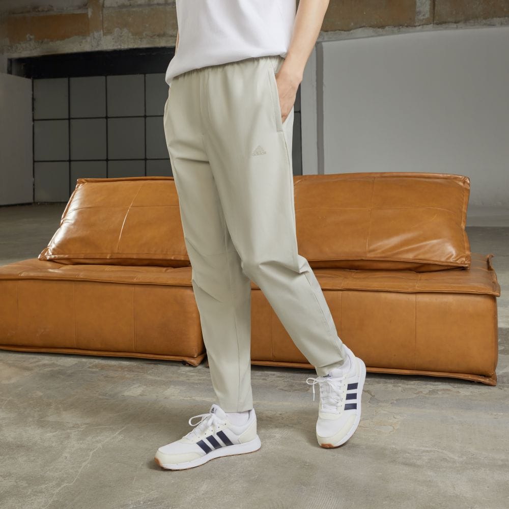 Adidas M L Wvn Pants Solid Lightweight Business Casual Knitted Sports Pants Men Pants Light-Sesame Light-Gray JI9063