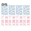 4 Sheets Bowtie Decals Blue/Pink Bow Knot Wall Stickers Peel And Stick Wall Decor Stickers for Nursery Bedroom Kids Room