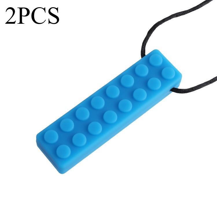 Sensory Chew Necklaces, 2pcs Colorful Chew Necklaces for Sensory Kids, Perfectly Textured Silicone Chew Toys