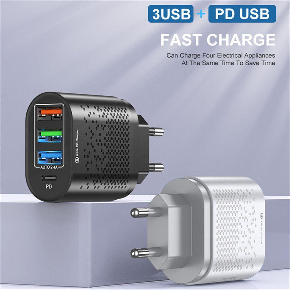 EU UK US QC3.0 48W Charger Adapter Quick Charger PD 3 USB Charger