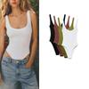 Early Autumn New Arrival Bottoming T-shirt Vest Women's Fashion Casual Round Neck Wide Band Rib Jumpsuit 4424801