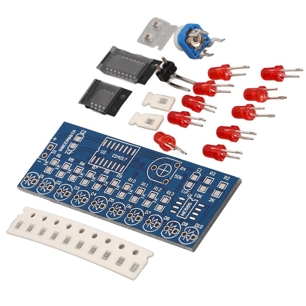 Vodní tekoucí světlo LED modul ovladače lampy DIY sada Elektronická obvodová deska NE555+CD4017