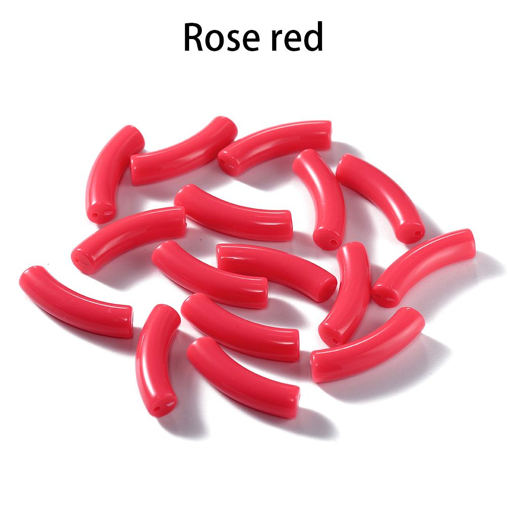 10pcs/lot 10*33mm Acrylic Beads Curved Tube Multicolor Loose Spacer Beads For Necklace Bracelets DIY Jewelry Making Accessories
