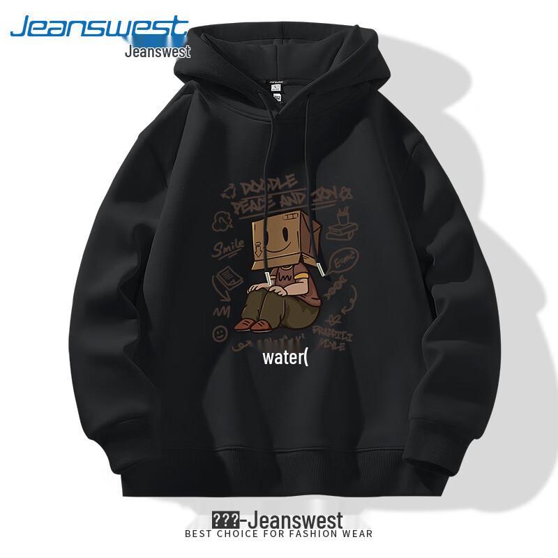 Sweat à capuche pour homme Jeanswest poids lourd avec imprimé Paper Bag Man