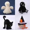 Halloween Ghost Cat Plush Toy With Short Pile Fur For Holiday Decor And Gift Giving