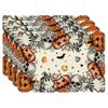 Spooky Pumpkin Floral Halloween Placemat, Heat-Proof & Anti-Scald, Festive Dining Atmosphere Placemat
