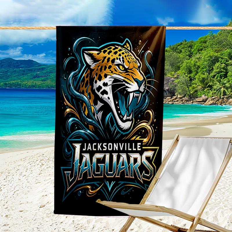 Beach Towel with Jacksonville Jaguars Logo Pattern - Soft,absorbent,machine Washable Lightweight&Modern,swimming,Travel Essentials