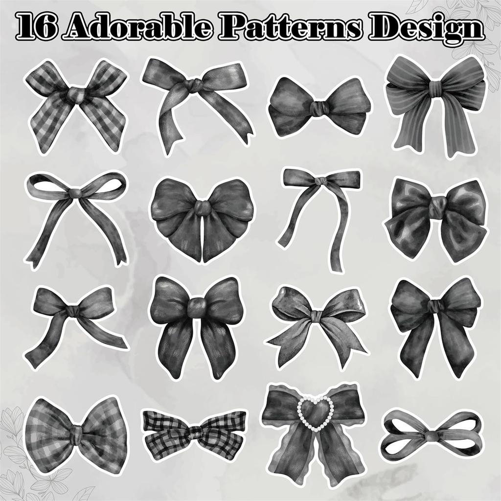 500Counts Cartoon Bowknot Sticker Aesthetic Scrapbooking Sticker for Water Bottle Notebook Journal Phone Case Wrapping