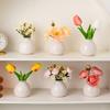Mini Small Ceramic Vase for Simulating Flowers Home Living Room Bedroom Decoration Office Desktop Ornament Gift for Friends
