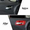 Interior Door Handle Bowl Decor Cover Trim for Dodge Charger 2011+ Red Carbon