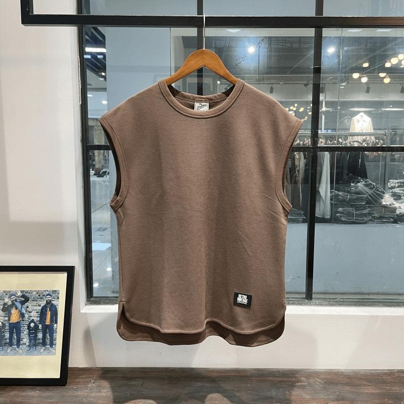 

Летняя ультратонкая дышащая спортивная майка для мужчин в американском стиле, модная и красивая, свободная и без рукавов, с бретелью-майкой на плече 2XL кофейный