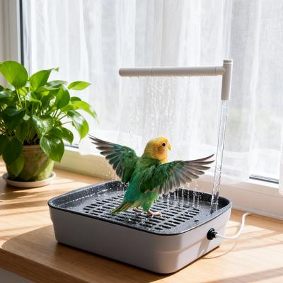 Vogel tägliche Badewanne für Gesundheit Vogel Duschbecken für Tischplatten Papageien Baden Papageienbad Zirkuliert automatisch Vogelbad