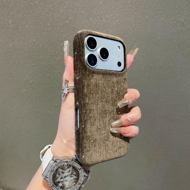 Luxury Velvet Sparkling Diamond Phone Case IPhone 17 Air 16 15 14 13 12 Pro Max Advanced Gift Shockproof Protective Back Cover