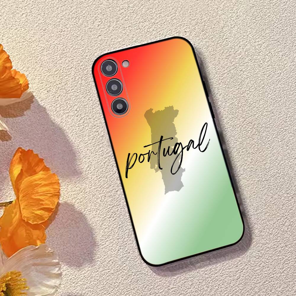 P- Portugalská vlajka Fotbalová podpora Pouzdro na telefon Černý silikon Měkké Pro Samsung Galaxy A73,A72,A71,A70,A53,A52,A51
