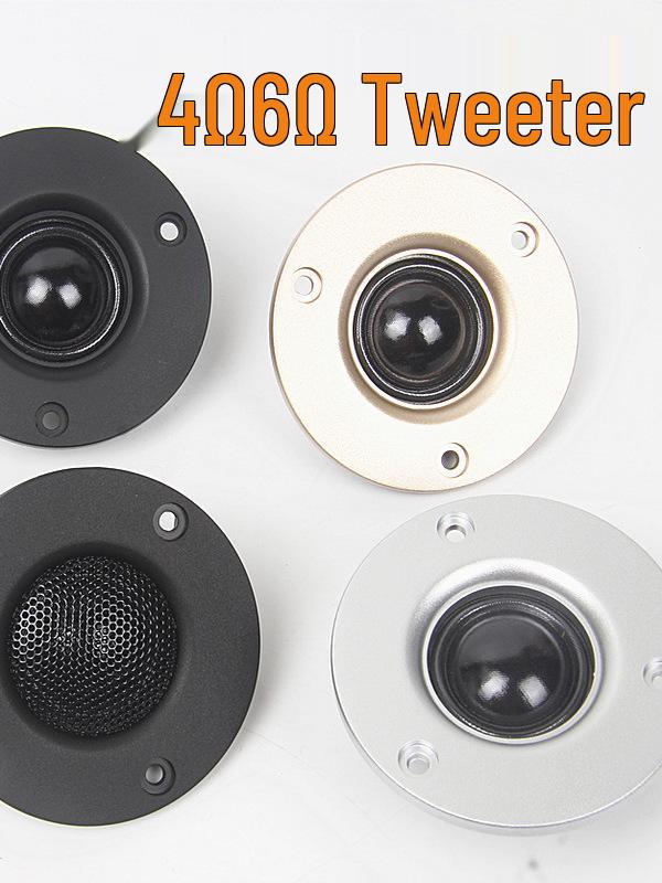 3-дюймовый 25-жильный шелковый диффузор Hi-Fi Аудиофильский Черный Твитер 6Ω W-5 Silver Tweeter