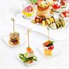 50pcs Mini Square Dessert Tray Transparent Seasoning Plate Ice Cream Bowl  Party