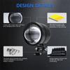 Pair 60W LED Motorcycle Fog Lights Headlight Spotlights Work Lamp Fisheye Lens