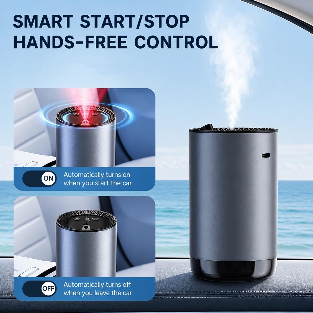 New Electric Car Air Freshener Car Interior Odor Remover Long-lasting Car Perfume Smart Air Purifier with Starry Sky Top