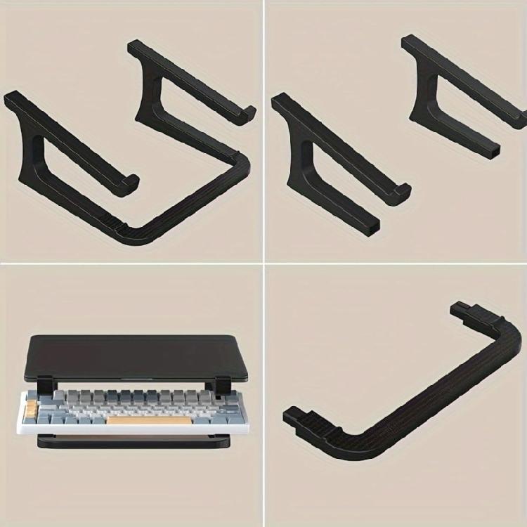 Portable Double Level Laptop Holder With Sturdy Plastic Construction For Home Or Office Double Layer Notebook Stand