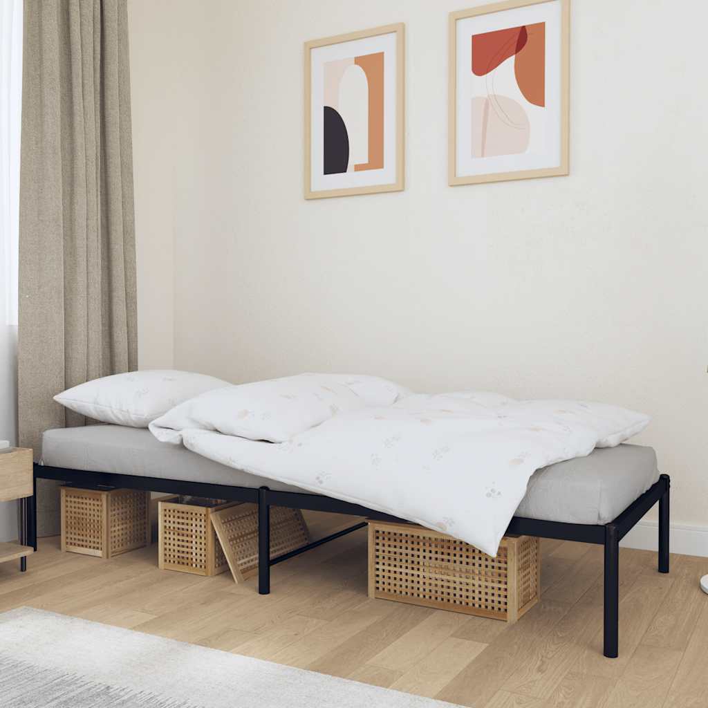 Metal Bed Frame Black 75 X 190 Cm
