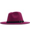 Autumn and Winter New Woolen Top Hat Flat-brimmed Big Eave Hat Versatile Straight-edged Jazz Hat Church Hat