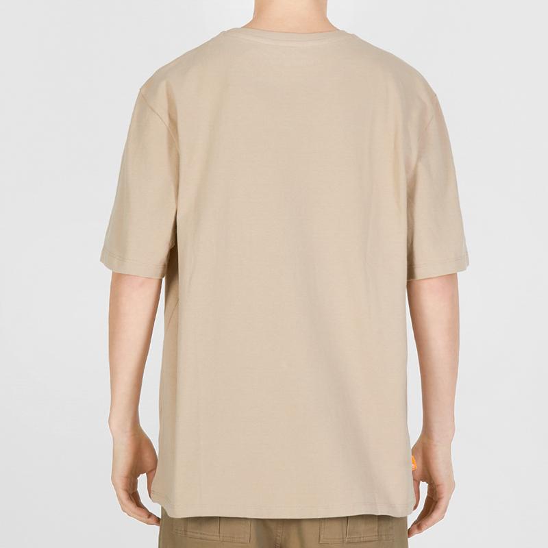 Timberland Solid Color Brand Logo Sports Casual Round Neck Short Sleeve T-Shirt Men Tops Khaki A6Q99-269