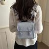 Schoolbag Korean Version Ins Solid Color Star Backpack Female Niche Foreign Style Cute Student Schoolbag Fashionable Simple Portable Backpack