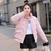 Small short cotton-padded women's winter thermal stand-up collar loose belly covering thin down cotton-padded women's cotton-padded jacket tide