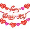 Happy Valentines Day Banner, Red Glittery Valentines Day Party Decorations, Valentines Day Garland, Valentines Photo Props, Heart Decorations