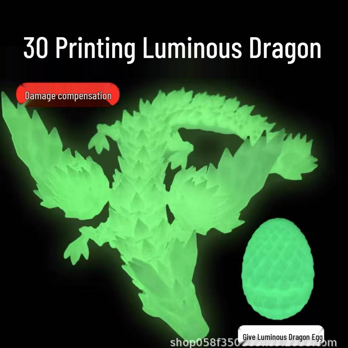 

Набор светящегося яйца дракона, напечатанного на 3D-принтере, и подвижной игрушки кристального дракона для детей 15cm Flying Dragon + 8.5cm Dragon Egg