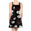 Halloween Funny Cartoon Skull Pumpkin Digital Printing Women's Clothing Slim Skinny Vest Dress 3