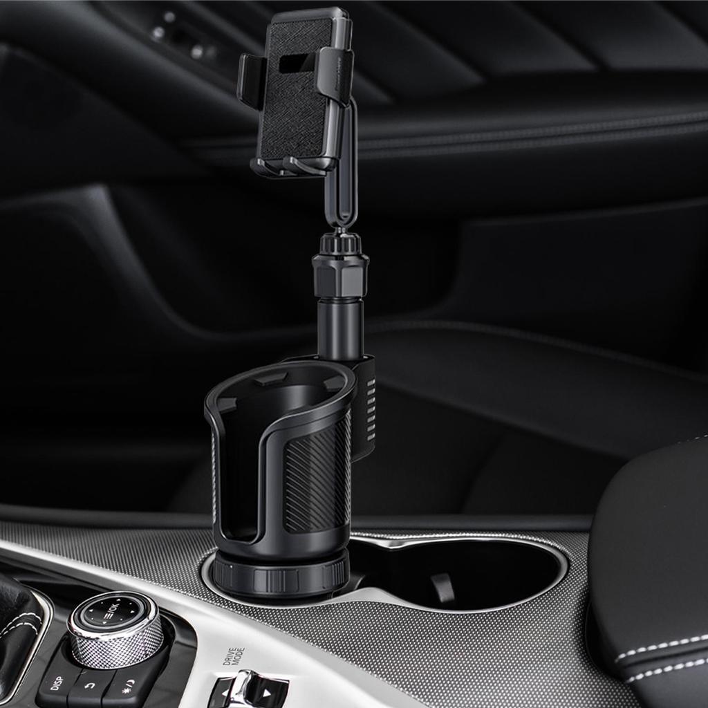 Cup Phone Holder For Car 2 In 1 Bottle Expander With Phone Stand 360 Degree Rotation Non-Slip Car Water Bottle Holder For