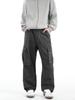 Men's Retro Punk Cargo Pants - Spring/Autumn 2025, Multi-Pocket, Heavyweight, Loose Fit, Straight Leg, Casual.