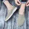 Men’s Outdoor Canvas Shoes Sneakers Driving Shoes Casual Slip On Wide Head Shoes for Farther Large Size