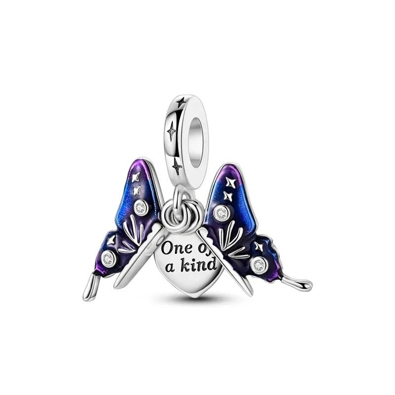 Fashion 925 Silver Colorful Butterfly Dragonfly Hummingbird Spring Series Charms Beads Fit 925 diy Bracelet Jewelry