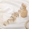 Trendy Wedding Tiara Baroque Crystal Flower Leaf Headdress Gold Rhinestone Headband Bridal Hair Jewelry Ms Wedding Accessories