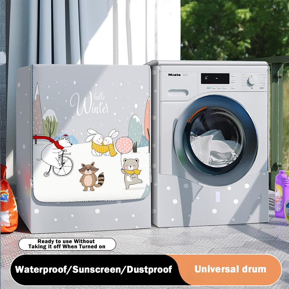 UV Resistant Washing Machine Cover Waterproof Thickened Washer Cover Dustproof Anti-oxidation for Front Opening Washer