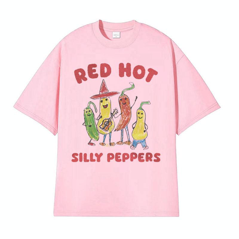 T-shirt Divertenti Meme Red Hot Silly Peppers Uomo Donna Vintage Alta Qualità Top T-shirt Maschio Estivo Casual Comodo Oversize