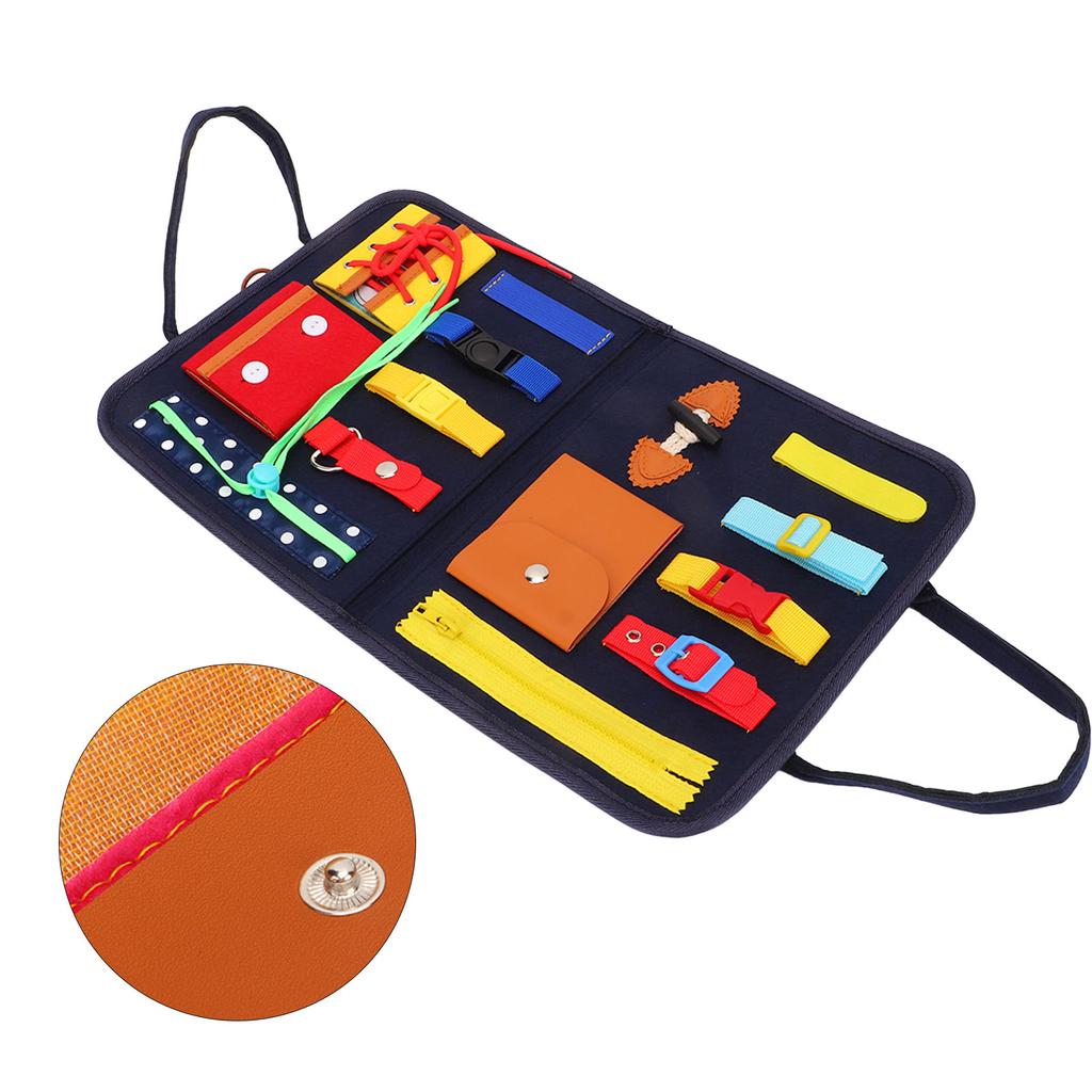 Busy Board Dark Blue Felt Busy Board Montessori Sensory Toys Autism Educational Teaching Aids Childr