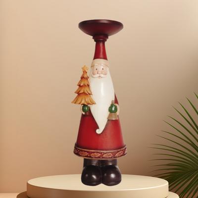 Weihnachts-Kerzenständer Dekoration Kreative Harz-Weihnachtsmann-Figur Kerzenhalter Neujahr Wohnzimmer Tisch Kamin Ornament