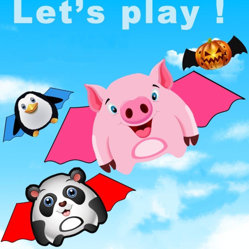 

1.6m Tail Cartoon Kite Colored Plastic Flying Toy New Children s Kite Enhance Coordination Pig