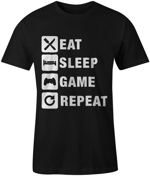 

Eat Sleep Game Repeat Gaming Gamer Tee T-Shirt Xbox Playstation Unisex 2XL