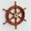 Wooden Ship Wheel Nautical Wall Decor, Maritime Coastal Beach House Helm Art Wooden Handle