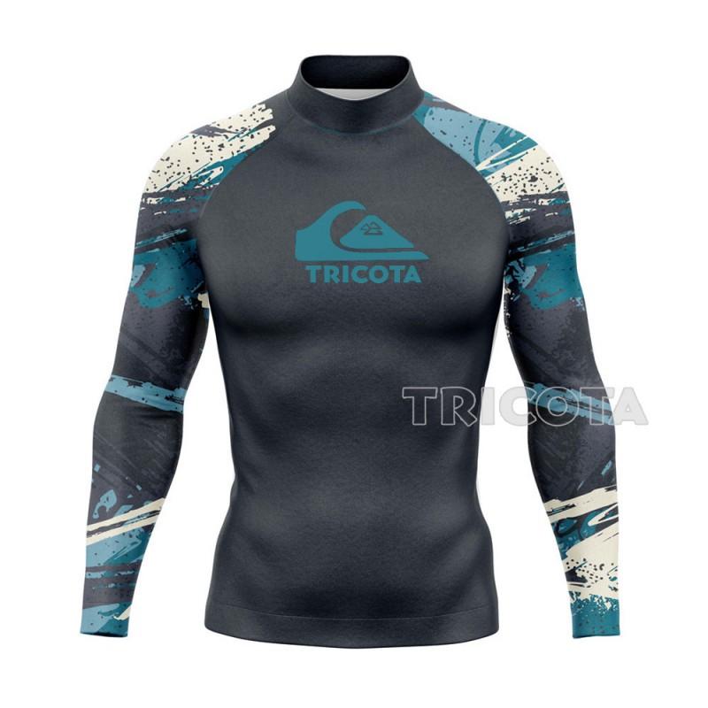 Pánské tričko s dlouhým rukávem Rash Guard na surfování Ochrana proti UV záření Rychleschnoucí Plavky Potápění Surfování Vodní sporty
