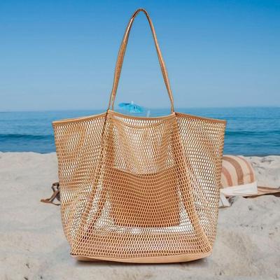 Beach Shoulder Bag Casual Nylon Mesh for Grocery Gym Picnic Swimming Street