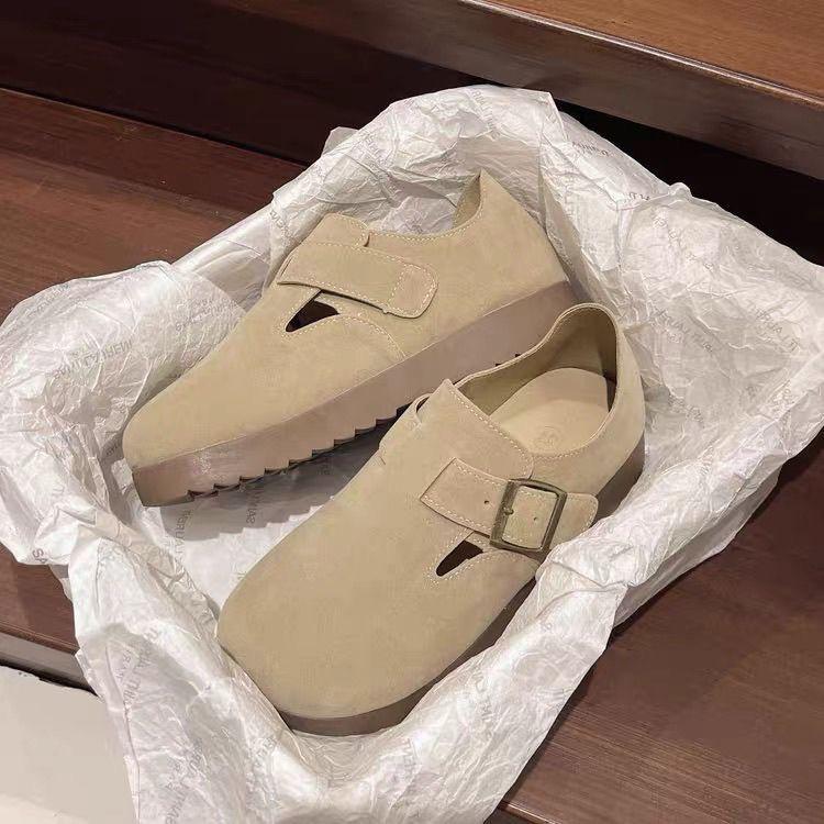 Shoes women's spring and summer new one-pedal lazy single shoes platform all-inclusive Boken women's shoes